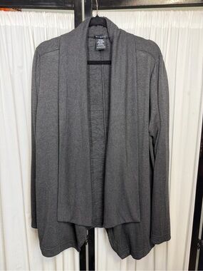 Max & Mia Charcoal Gray Open-Front Draped Cardigan